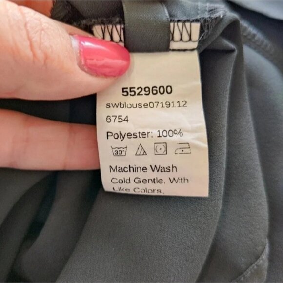 SheIn| Black Sheer Neckline Blouse - Picture 7 of 8